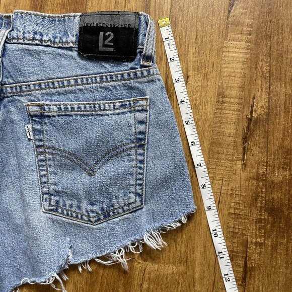 Women‎ levis L2 shorts size 3 medium blue - Picture 7 of 9